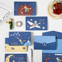 little prince series tri folding type greeting card kids boys birthday gifts blessing message postcard
