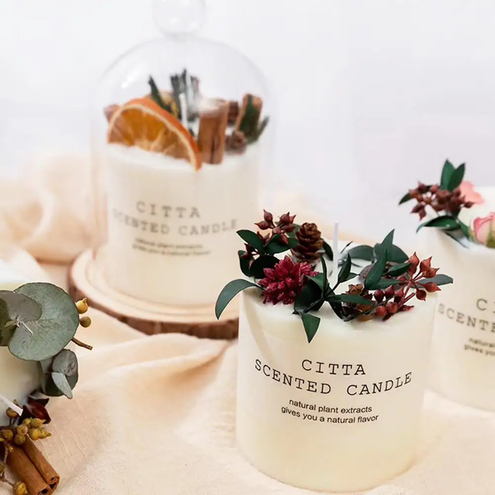

Creative Soy Wax Aromatherapy Candle Gift Scented Box Valentine's Romantic Day Decorative Excluding Glass Covered Wood Bottom