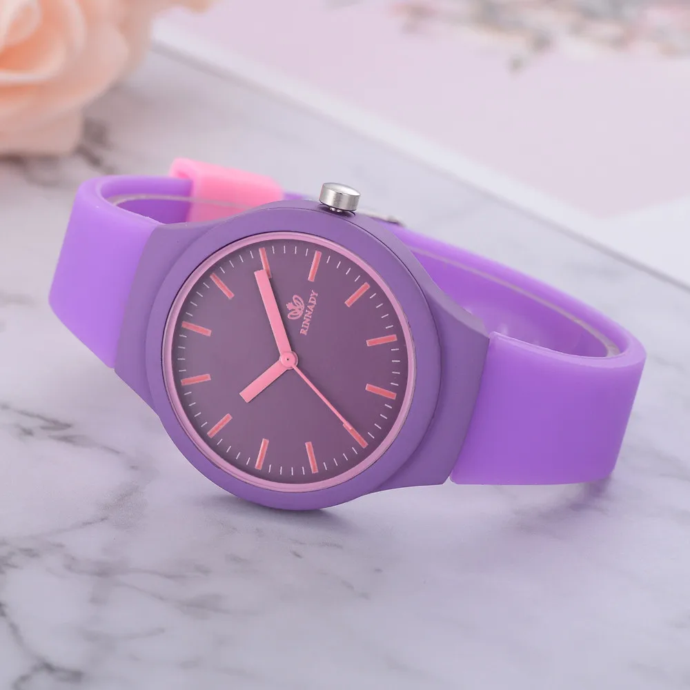 

watches women Solid Pattern Wristwatch Clock Silicon Strap Fashion women watches Casual bayan saat reloj mujer #p6