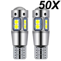 50x new t10 w5w wy5w 168 921 501 2825 super bright led car interior reading dome lights auto parking lamp wedge tail side bulbs