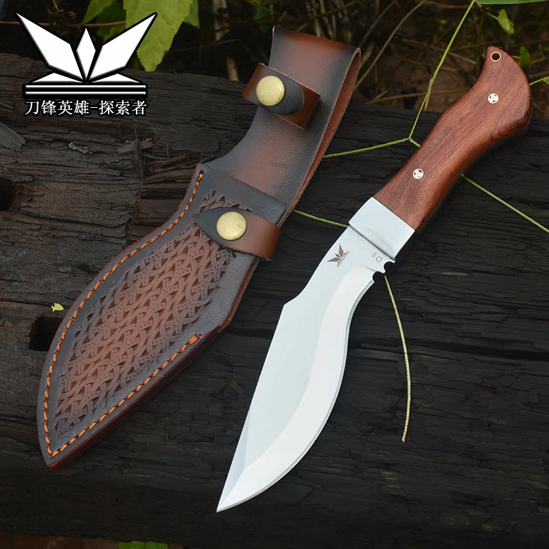 

High Quality KARAMBIT Outdoor Tactical Survival Knife D2 Machete Fixed Blade Knife With Sheath Hunt&Camping Rescue Defense Tool