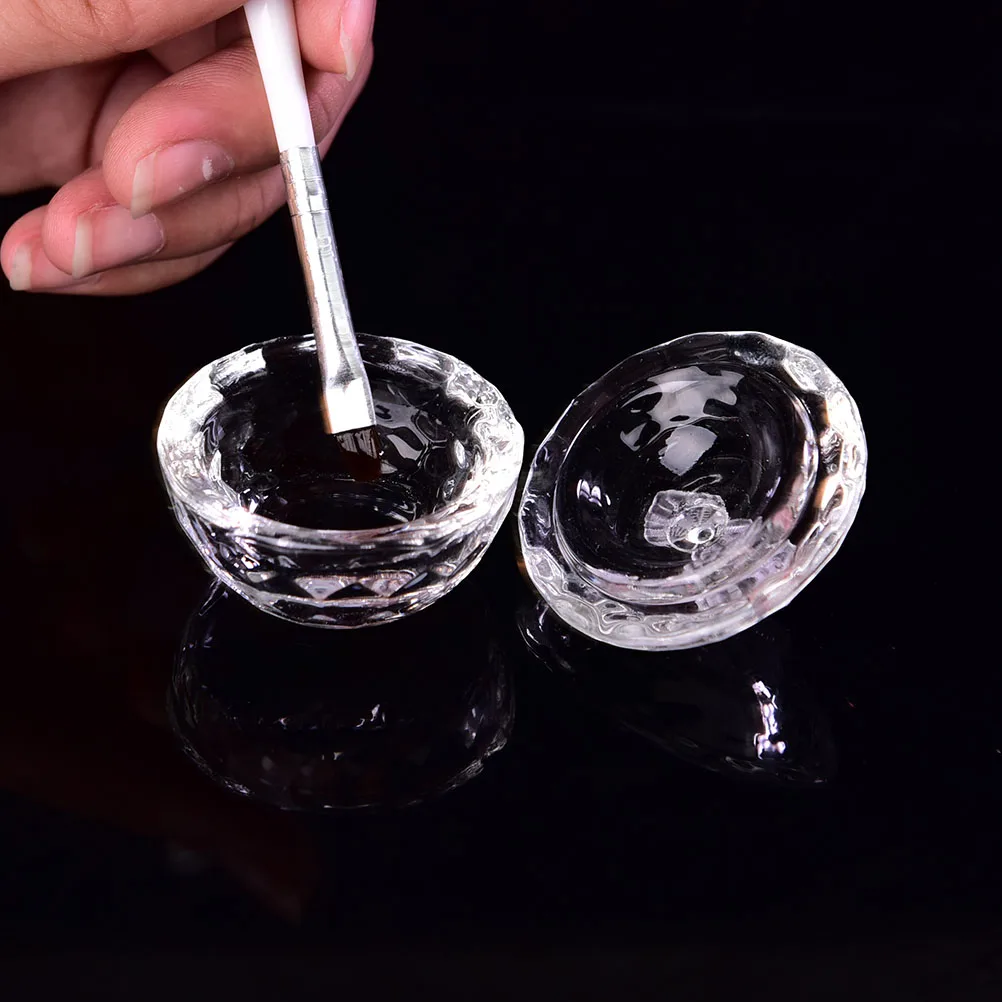 1PC Acrylic Powder Liquid Crystal Glass Dappen Dish Lid Bowl Cup Holder Manicure Equipment Nail Tool For Nail Art