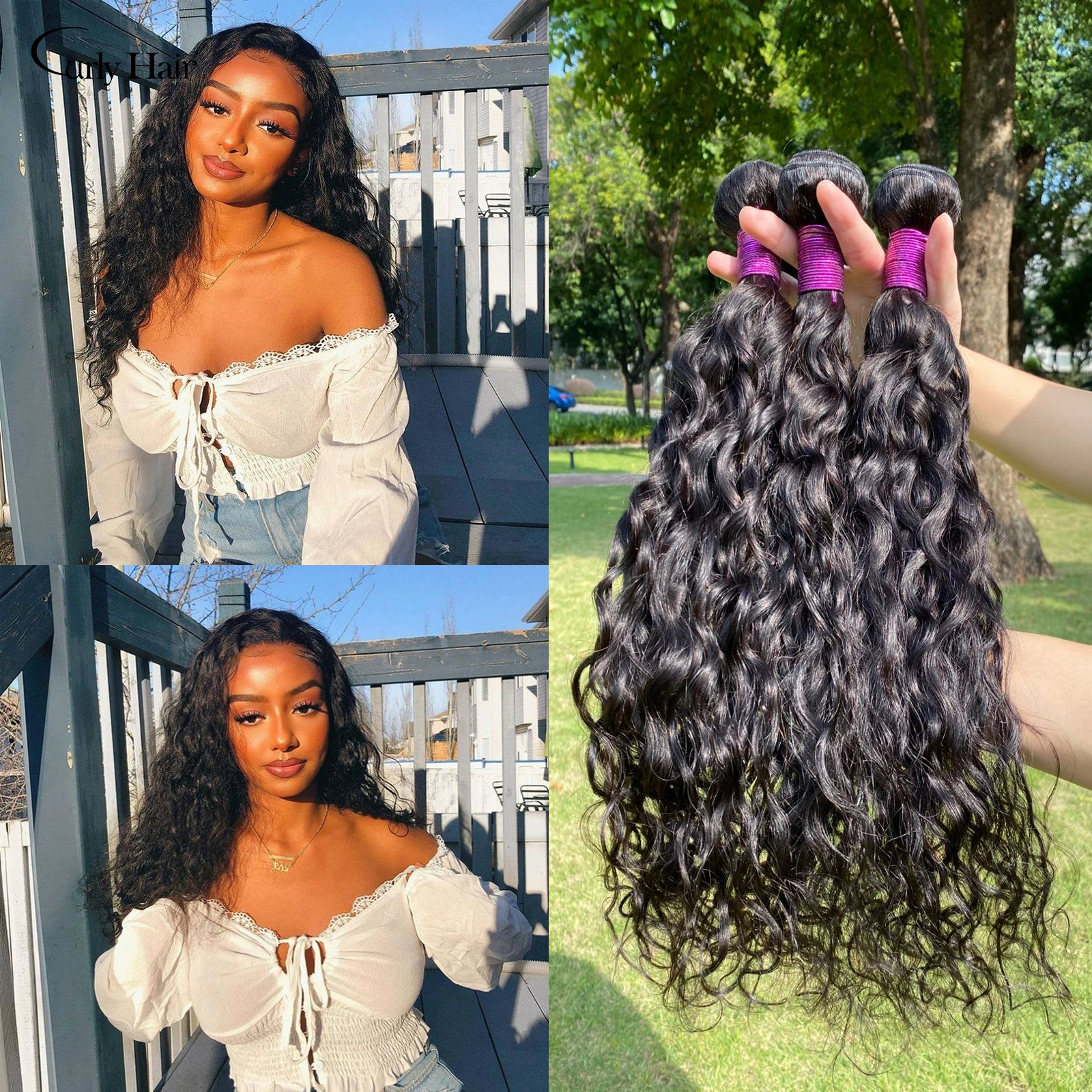

Curly Hair Peruvian Virgins Hair Natural Wave 100% Human Hair Weaving Black Women Natural Hair Extensions Wholesale Hair Bundles