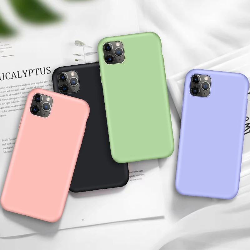 Жидкий силиконовый чехол для iPhone 11 Pro Max Модный Цветной X XS XR 7 8 6S 6 Plus задняя