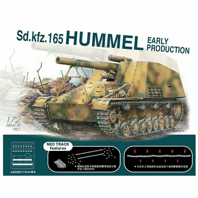 DRAGON 7627 1/72 Sd.Kfz.165 Hummel Раннее Производство с комплектом моделей Neo Track - Scale купить по