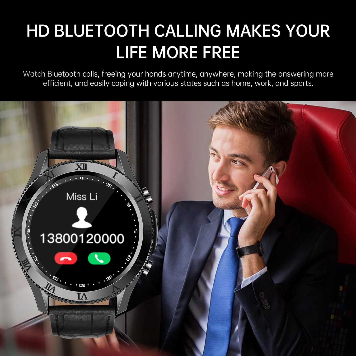 Новинка 2021 Смарт-часы LUCK ANGEL с экраном 1 35 дюйма и Bluetooth мужские для Samsung Galaxy Watch 4
