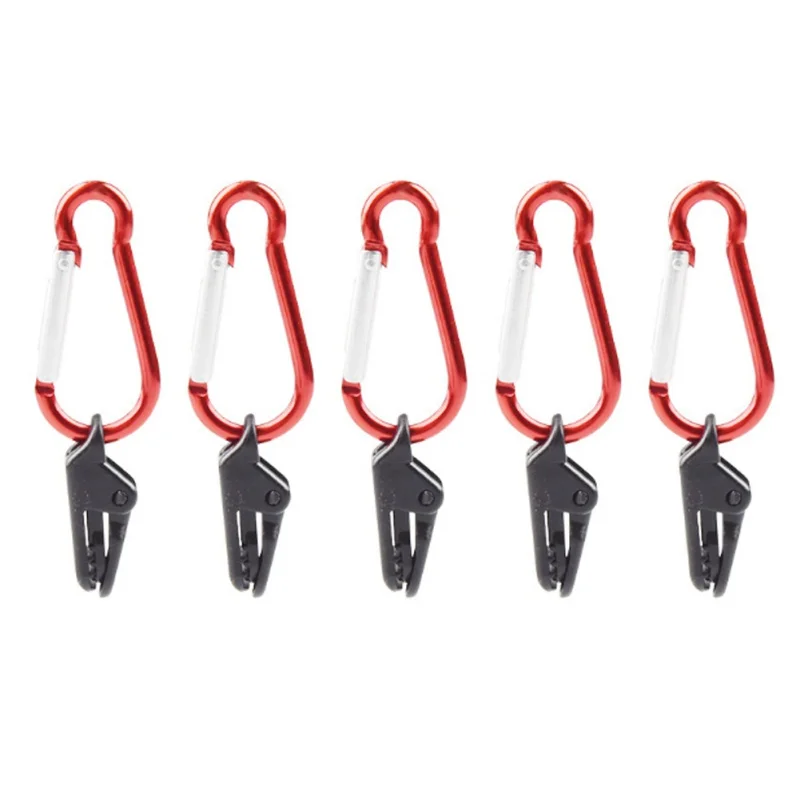 5/10/20Pcs Crocodile Clip With Carabiner Awning Clamp Tarp Clips Outdoor Camping Survival Tighten Tool Tent Accessories | Спорт и