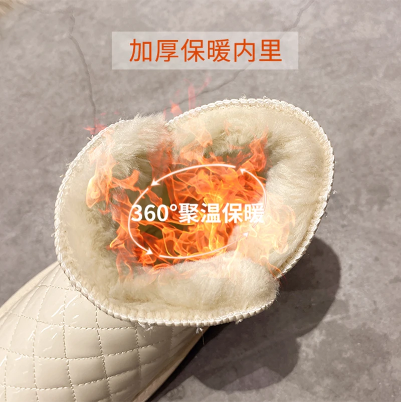 

Women's Snow boots 2021 new waterproof slide cover winter ankle boots Women's solid casual shoes Women's warm plush