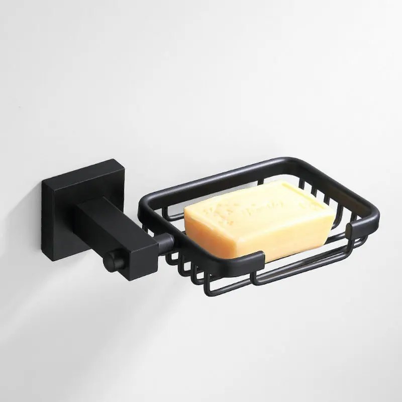 

Black Painted Space Aluminum Bathroom Hardware Towel Bar Cloth Hook Paper Holder Soap Dish Towel Ring