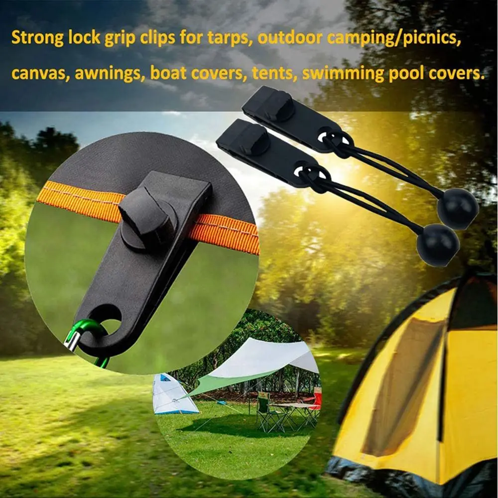 

Tools Urgent Snap Fixed Awning Cord Clips Plastic Tent Clip Rope Lock Grip Tarp Clamps Camping Cover Clamp