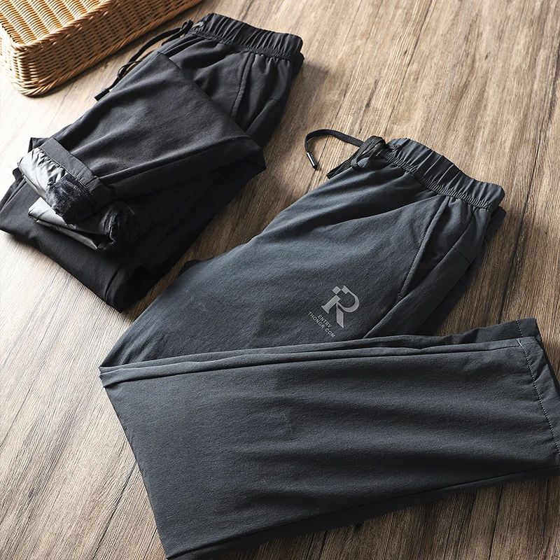 

Oversized Winter Men's Thick Down Pants Cold-Resistant, Warm And Loose Straight Casual Pants High quality 90% White Duck Down