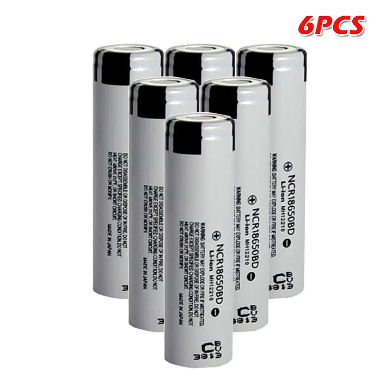 Panasonic 18650 литий-ионная аккумуляторная батарея 3,7 V 3200mAh литий-ионная батарея NCR18650BD для фонарика power bank notebook - Цвет: 6pcs