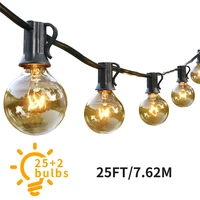 g40 globe string lights with 25 clear bulbs hanging indoor christmas lights outdoor for wedding garland fairy lights decoration