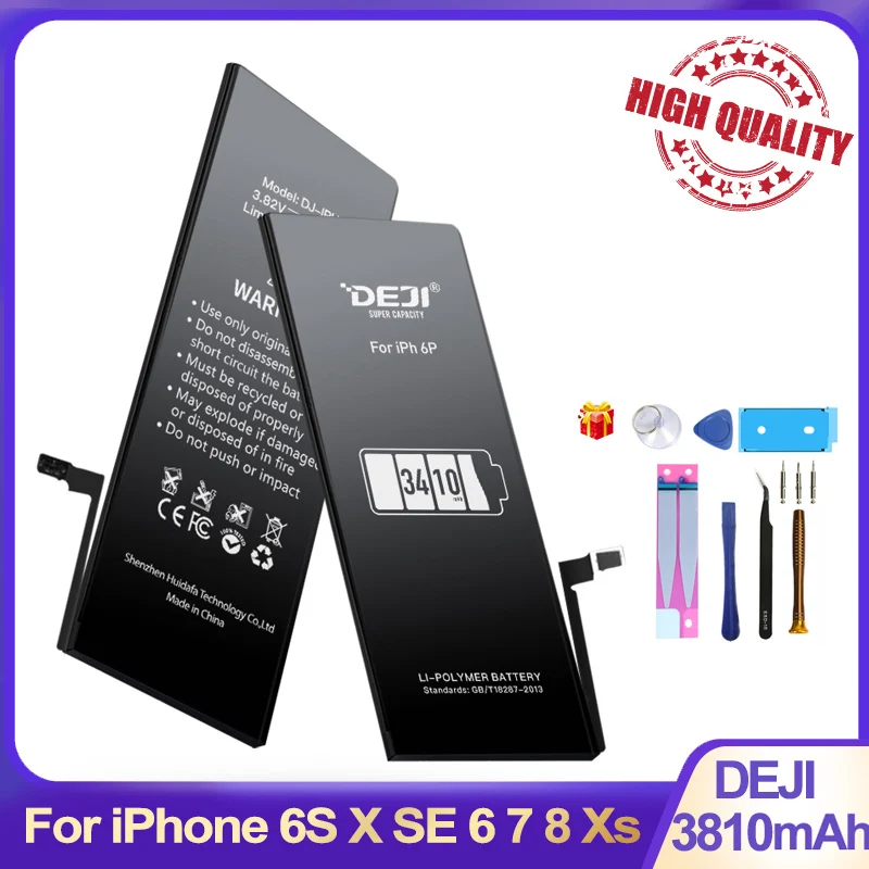 

DEJI for iphone 6s battery X se 6 7 8 Xs battery High Capacity Internal Batteries Replacement Original Lithium battery Tools Kit