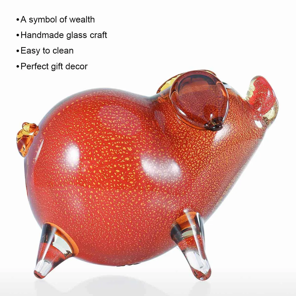 Стеклянная поросенок ручная выдувная стеклянная художественная Статуэтка