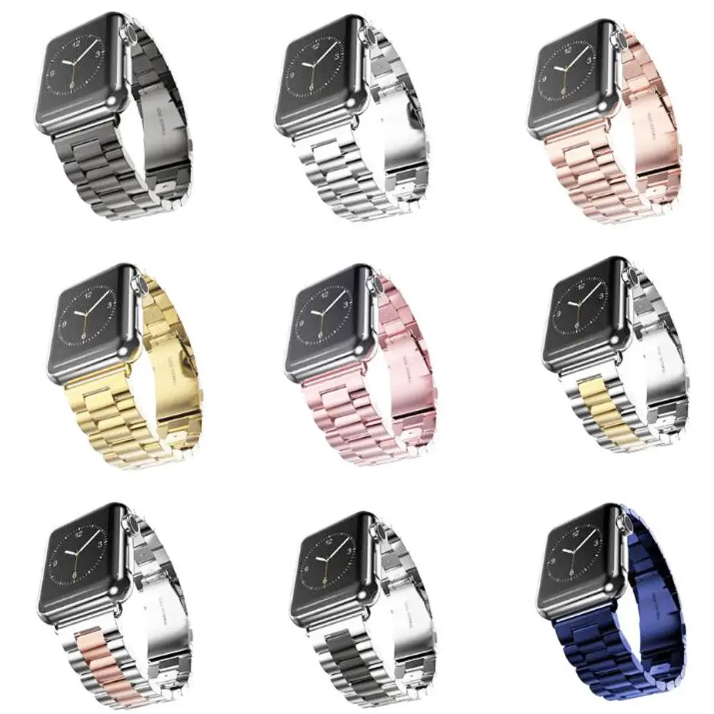 Ремешок из нержавеющей стали для Apple Watch 3 2 1 iWatch Series 4 5 металлический браслет с
