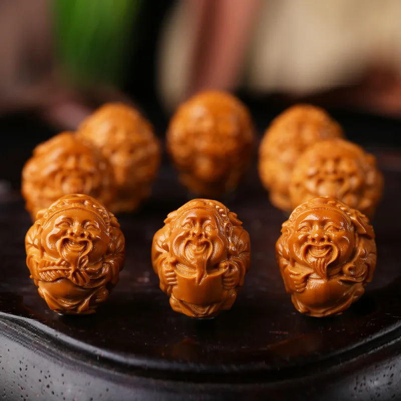 Оливковая косточка для резьбы великой головы восьми сокровищ бога рука струнная игра до оливкового браслета для мужчин и женщин.