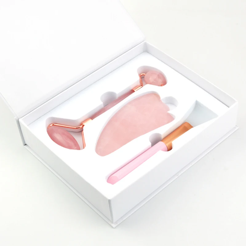 

Natural Massager Rose Quartz Roller Beauty Care Tool Facial Jade Roller Stone Gua sha Scraper Face Lifting Massage Skin Eye Body