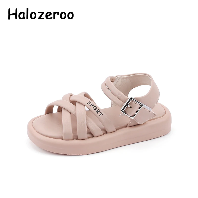 

New Summer Kids Princess Sandals Children Brand Soft Shoes Baby Girls Pink Beach Sandalias Weave Dress Sandals Fashion Flats