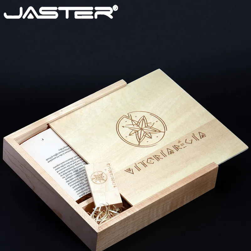 ASTER деревянный большой квадрат usb + коробка флэш накопитель U диск Pendrive 8G 16G 32G 64GB ( 170