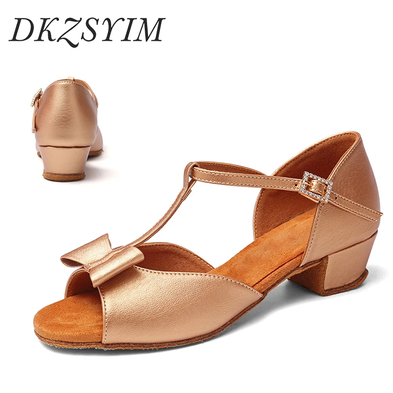 

DKZSYIM Girls/Children/child/kids Latin Dance Shoe Tango Salsa Ballroom Shoe Low Heel Dancing Shoes 3.5cm Ballroom Dance Sneaker
