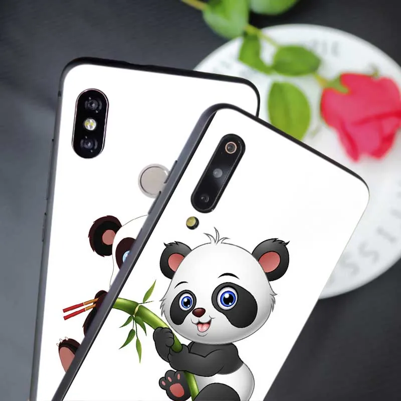 For xiaomi redmi k30 8 8a note pro Clear Soft Silicone Phone Case Funny Cartoon Panda |