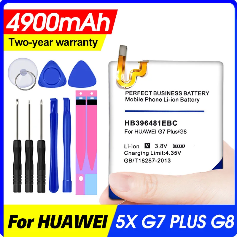 Аккумулятор HB396481EBC на 4900 мА · ч для Huawei Honor 5X G7 Plus/ G8 /G8X|Аккумуляторы мобильных