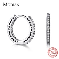 modian real 925 sterling silver classic full hearts hoop earrings luxury cubic zirconia fashion jewelry for women wedding gift