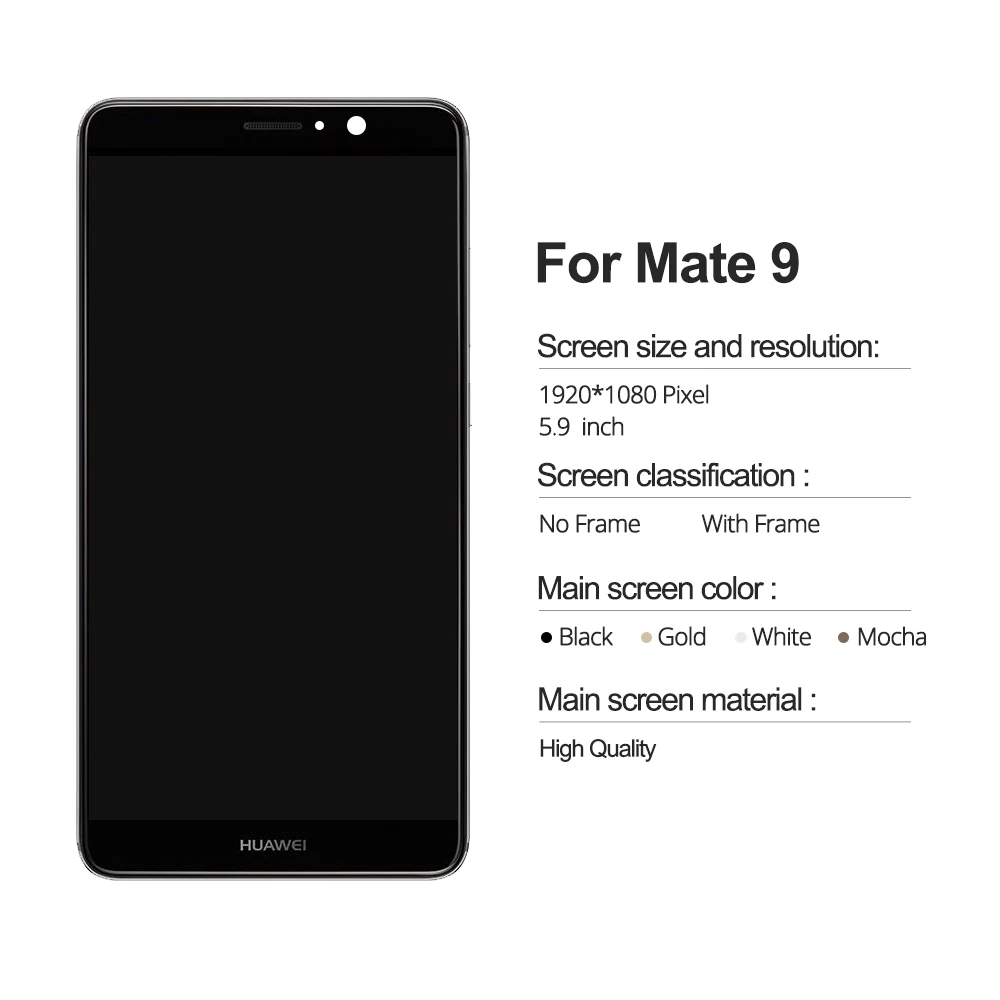 100% тест 5 9 ''Mate LCD для HUAWEI Mate дисплей сенсорный экран дигитайзер с рамкой MHA L29