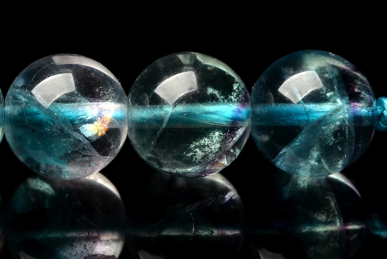 

AAA Ultra-transparent blue fluorite 6mm-12mm 1strands/setabout 38 cm