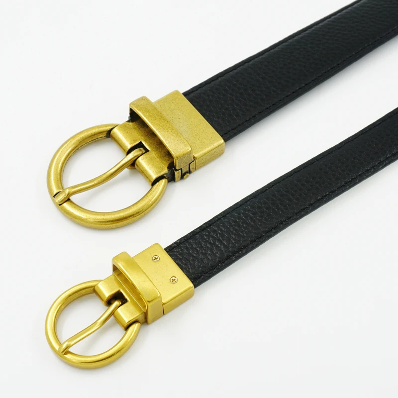 Латунная пряжка с иглами тонкий ремень из бычьей кожи лицевой головкой