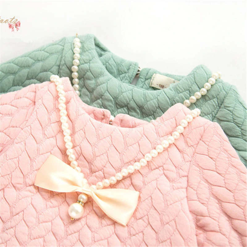 Детское вечерние нее платье для девочек весенне-осеннее модное однотонное