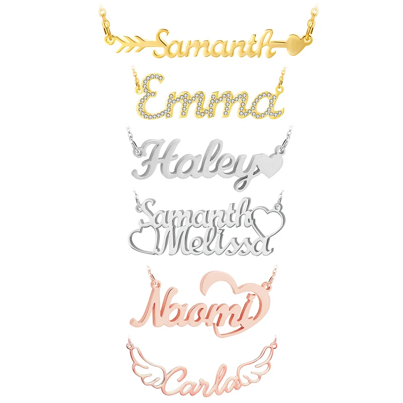 Ожерелье с именем на заказ ожерелья именной табличкой из нержавеющей стали в