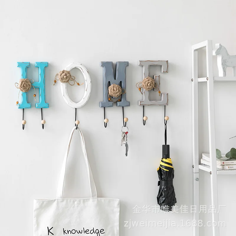 

Деревянный мультяшный декоративный крючок для гостиной, настенная вешалка для ключей, Отделка Сумки, декоративная подвесная полка
