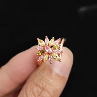 925 fashion new high quality ring simulation color tourmaline candy color adjustable ring 18k rose gold for women jewelry gift