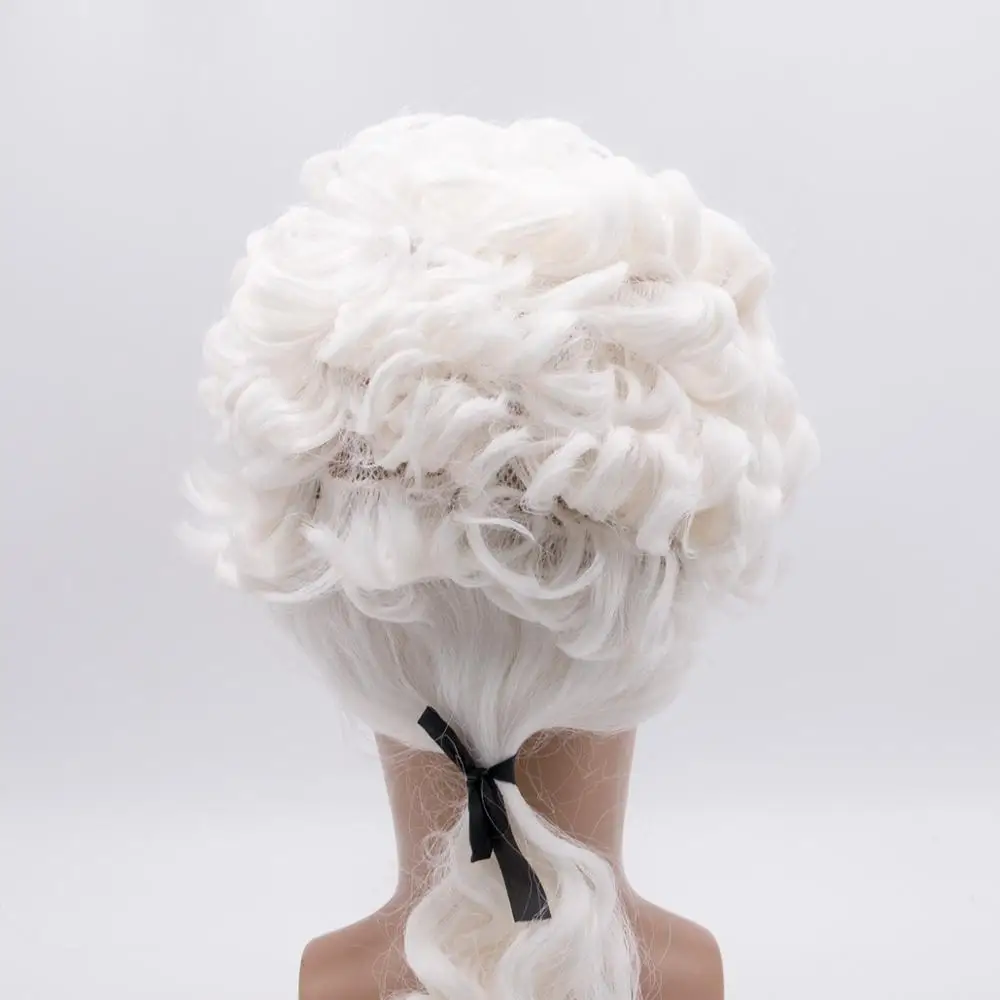 Синтетический парик волос Стиль из мягкого волокна кудрявый массовых белого