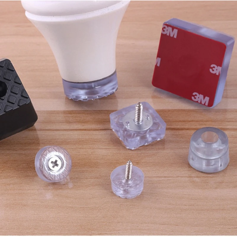 Силиконовый резиновый прозрачный/черный нескользящий коврик для мебели 8 шт.