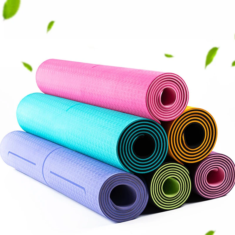 

TPE Yoga Mat 6mm For Beginner Non-slip Mat Yoga Sports Exercise Pad With Position Line For Home Fitness Gymnastics Pilates Mats
