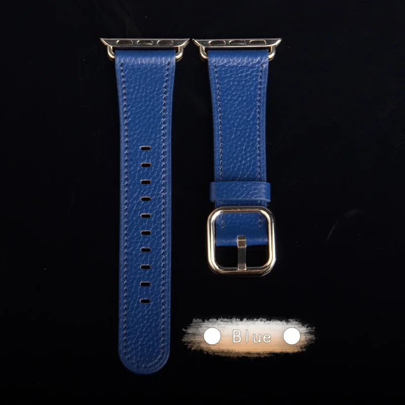 Классический ремешок Kebitt из натуральной кожи для apple watch series 5 4 3 2 1 iwatch5 ремешок 38 40 мм 42 44 мм один тур полосы - Цвет ремешка: Blue
