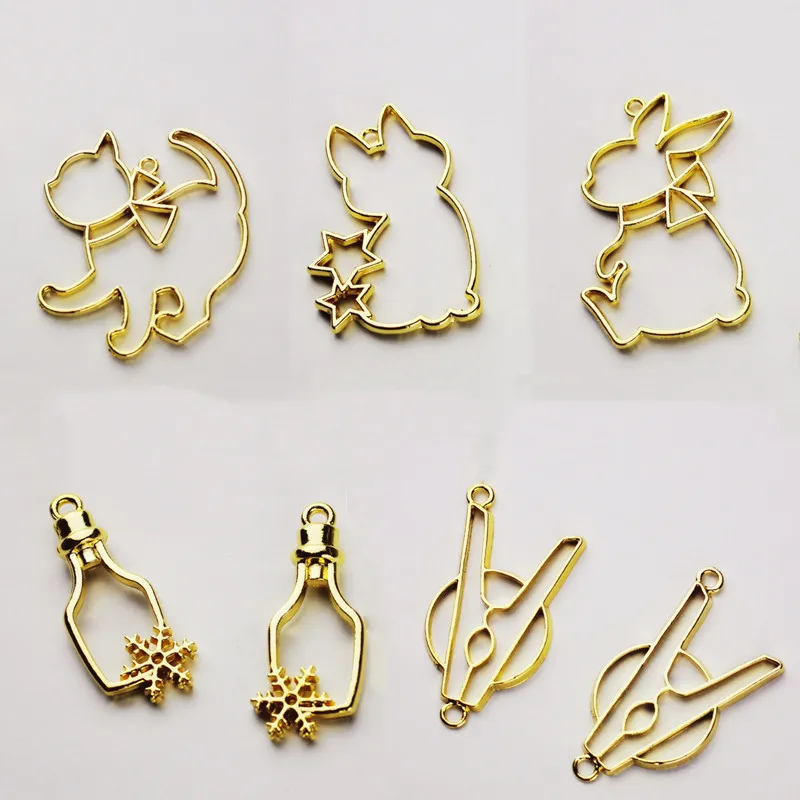 5 шт./лот рамка для бутылки с кроликом и кошкой металлическая Подвеска