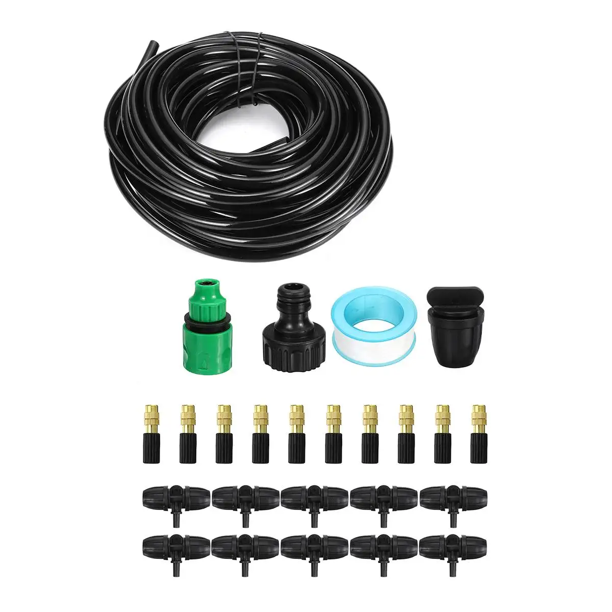 

15m 25pcs Drip Irrigation Garden Watering System Kits Brass Sprinkler Head Sets Garden Tool Spray Micro Drip Misting Nozzle