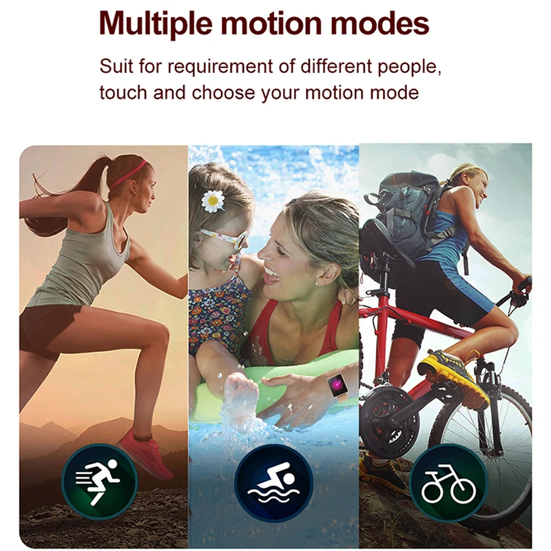 

LIGE Smart Watch Women Sports Smart Bracelet IP67 Waterproof Watch Pedometer Heart Rate Monitor LED color screen for Android ios