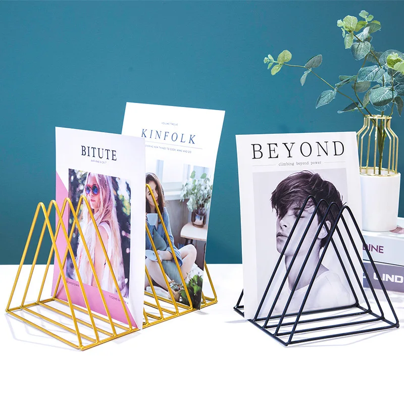 Треугольная железная полка для файлов с держателем ручек прочный металлический