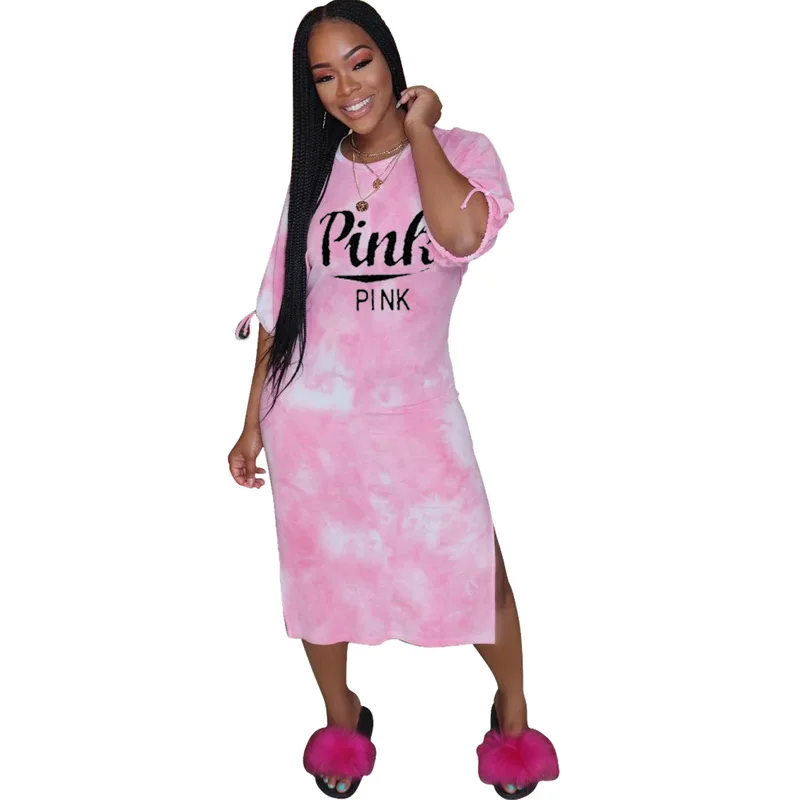 Женское платье футболка с круглым вырезом и коротким рукавом|Женские платья| |