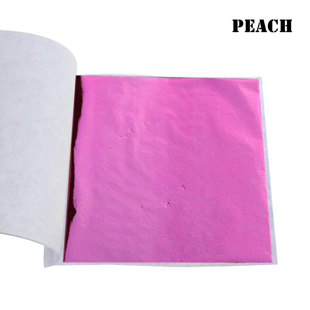 Peach Имитация листов золотого листа фольга бумага 10 шт. 8X8,5 см для художественных ремесел статуя украшения ногтей красочный золотой лист фольга бумага позолота - Цвет: Peach
