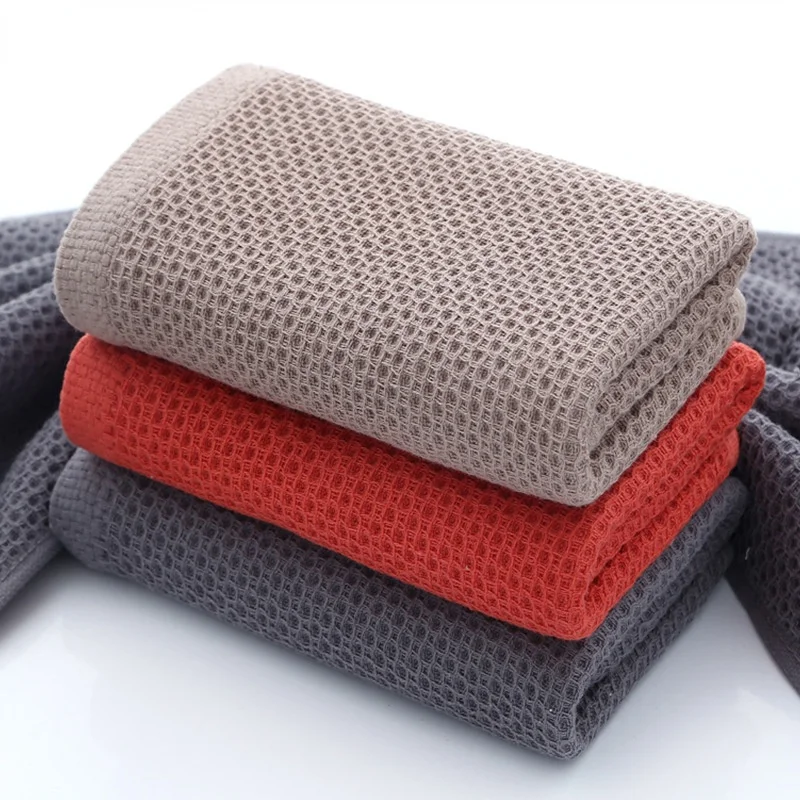 

2/3/4pcs Honeycomb Cotton towel household adult absorbent non-shedding gauze couple Waffle towel family bathroom face towel