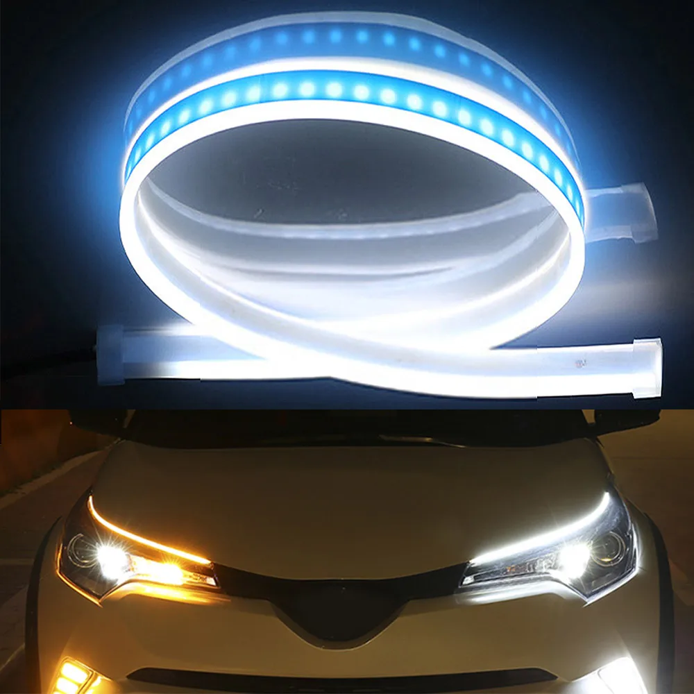 

2pcs Universal New 30cm/45cm/60cm Flexible LED Strip Light Waterproof Slim Turn Signal Flowing Day Time Running Lights DC 12V