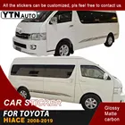 Автомобильные наклейки 2 части боковой двери Графический виниловых пластинок полосы Гонки крутые стикеры на заказ подходит для Toyota Hiace 2008-2019 Мини автобус или Ван