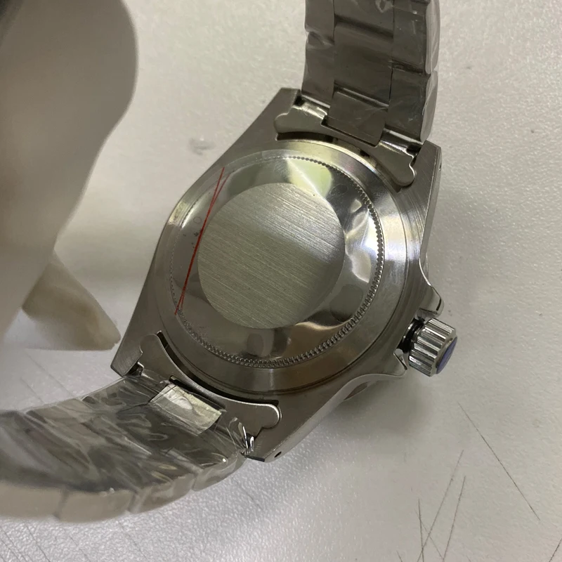 

NH35 movement aluminum bezel acrylic watch steel case black dial steel strap automatic watch 39.5 mm YDH46