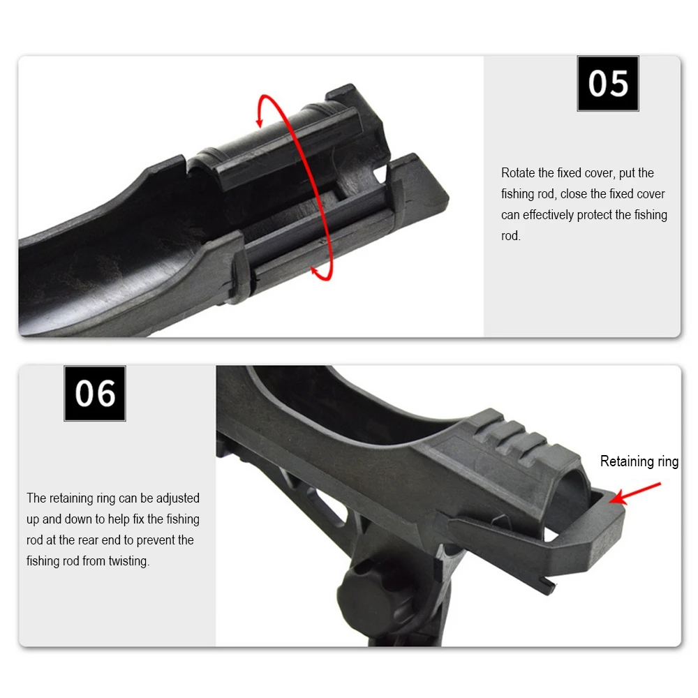 

Portable Fishing Rod Holder Angle Adjustable Rotation Fishing Pole Fixed Mount for Inflatable Boat Kayak Outdoor Accessories